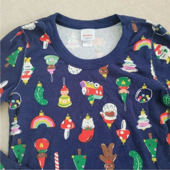 Hanna Anderson Holiday Christmas Ornaments Pajama Top - Picture 3 of 3